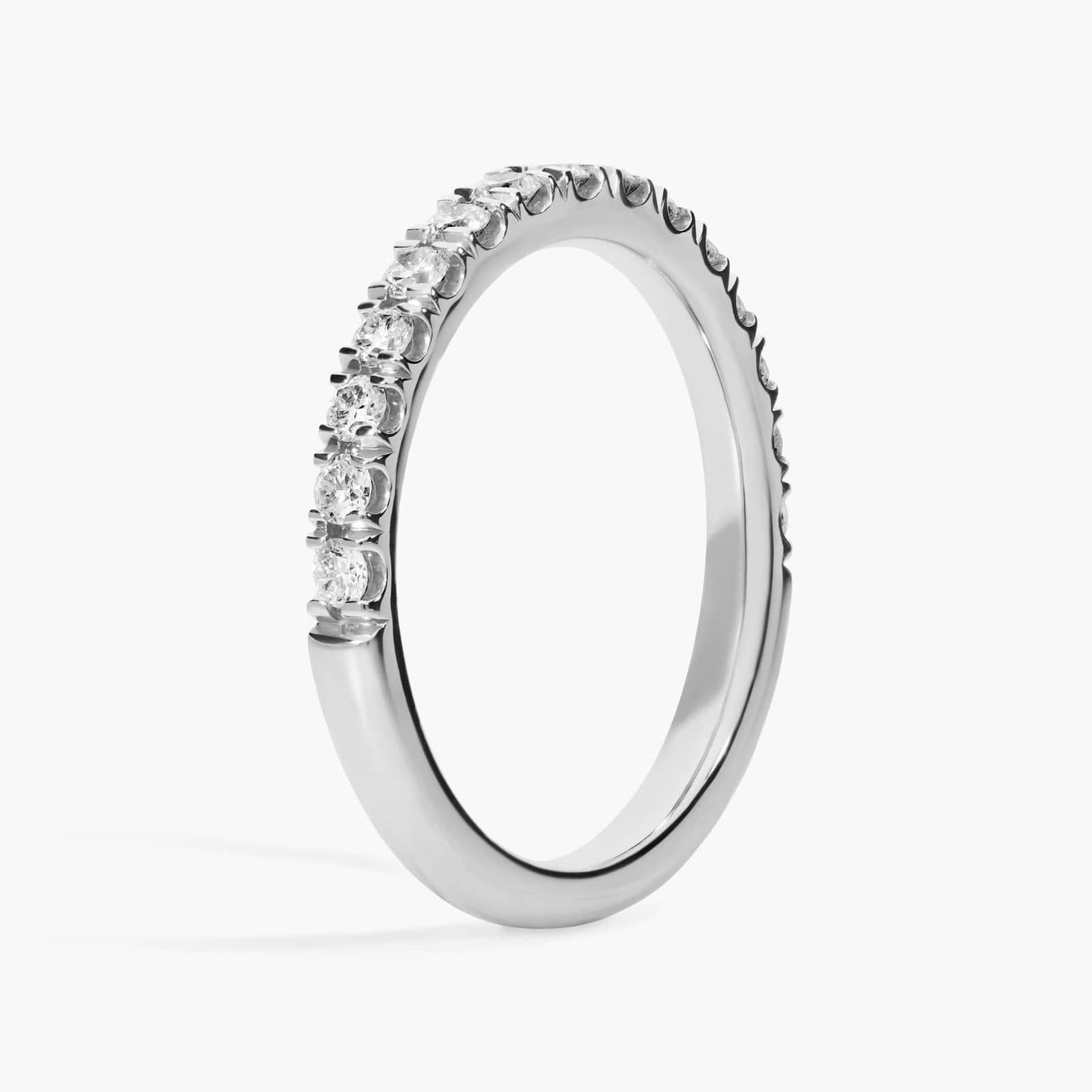 Scalloped Pavé Diamond Ring in 18k White Gold