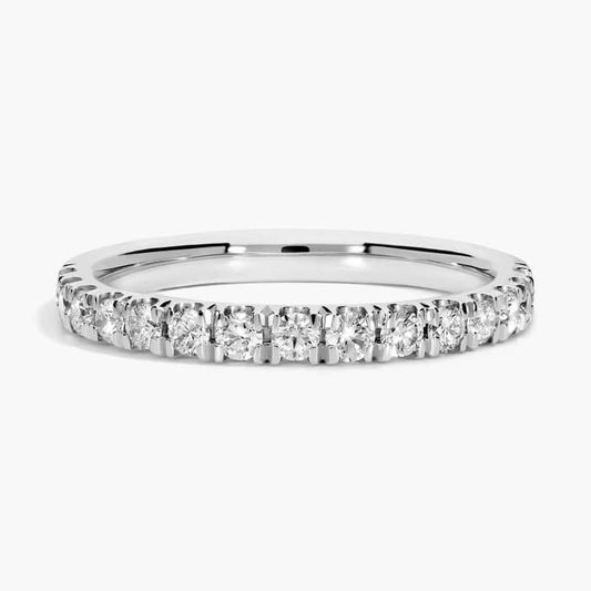 Scalloped Pavé Diamond Ring in 18k White Gold