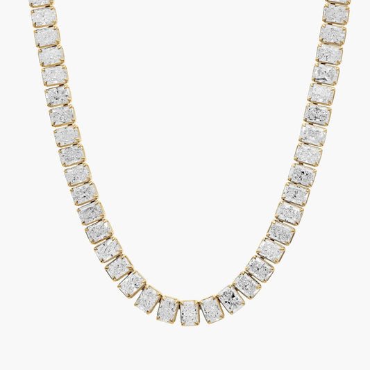 Lab Grown Radiant Diamond Eternity Necklace in 18K Yellow Gold